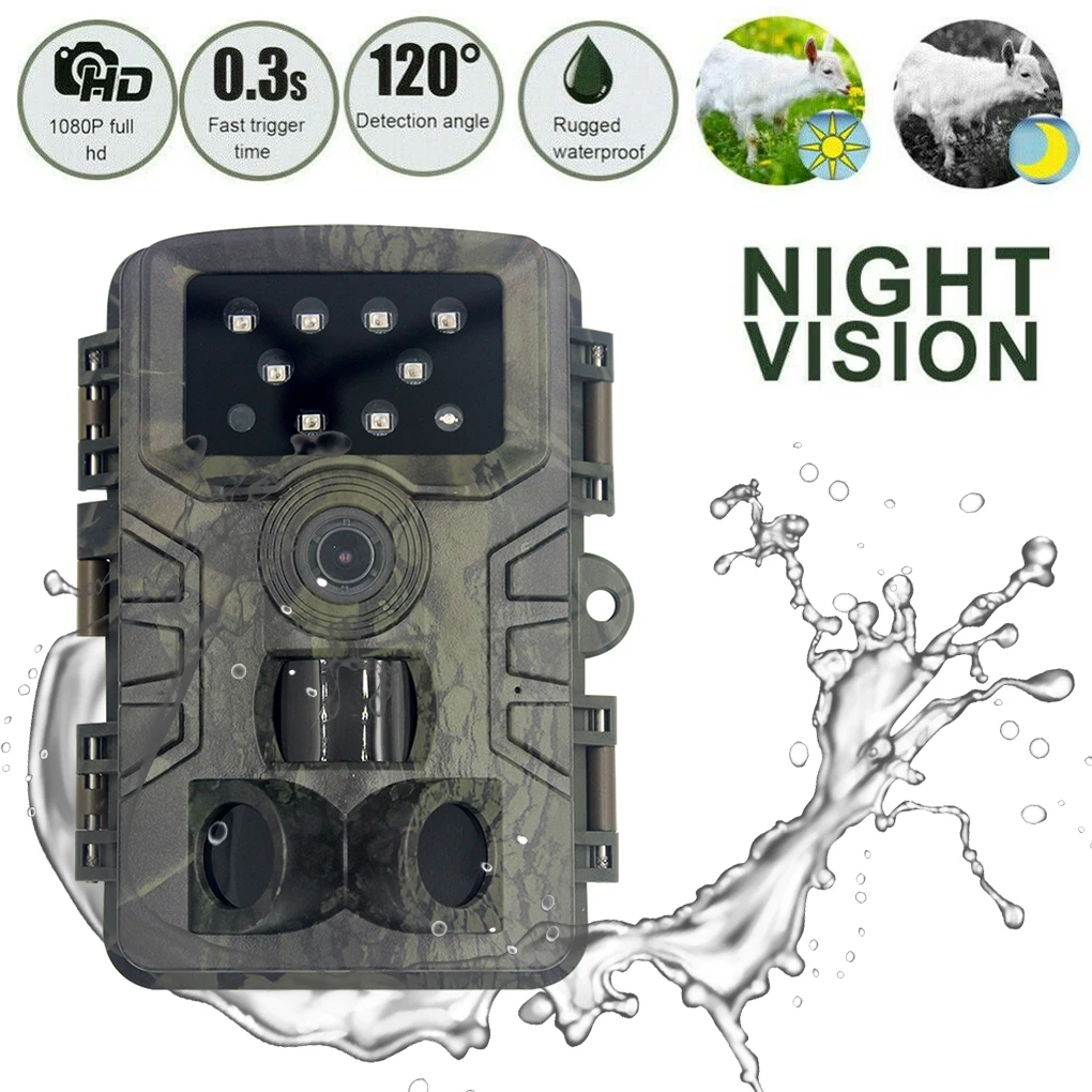 

Охотничья тропическая камера 20 МП 1080P, водонепроницаемая инфракрасная камера с ночным видением, камера наблюдения за дикой природой PR700