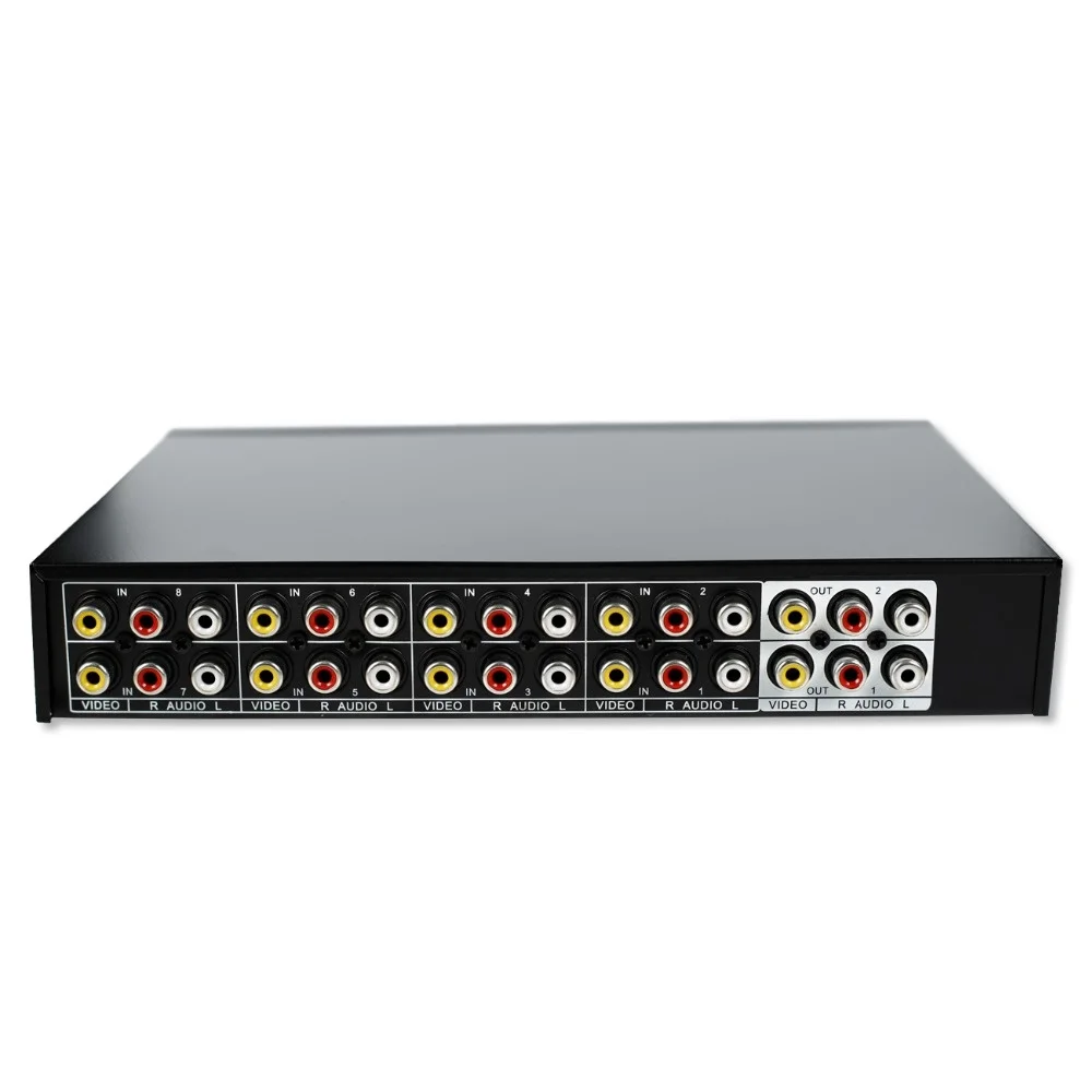 

Композитный Переключатель AV с 8 портами и 2 выходами, сплиттер с 3 RCA видео и аудио разъемами, 8 дюймов, 2 выхода, 8x2, для HDTV, LCD, DVD