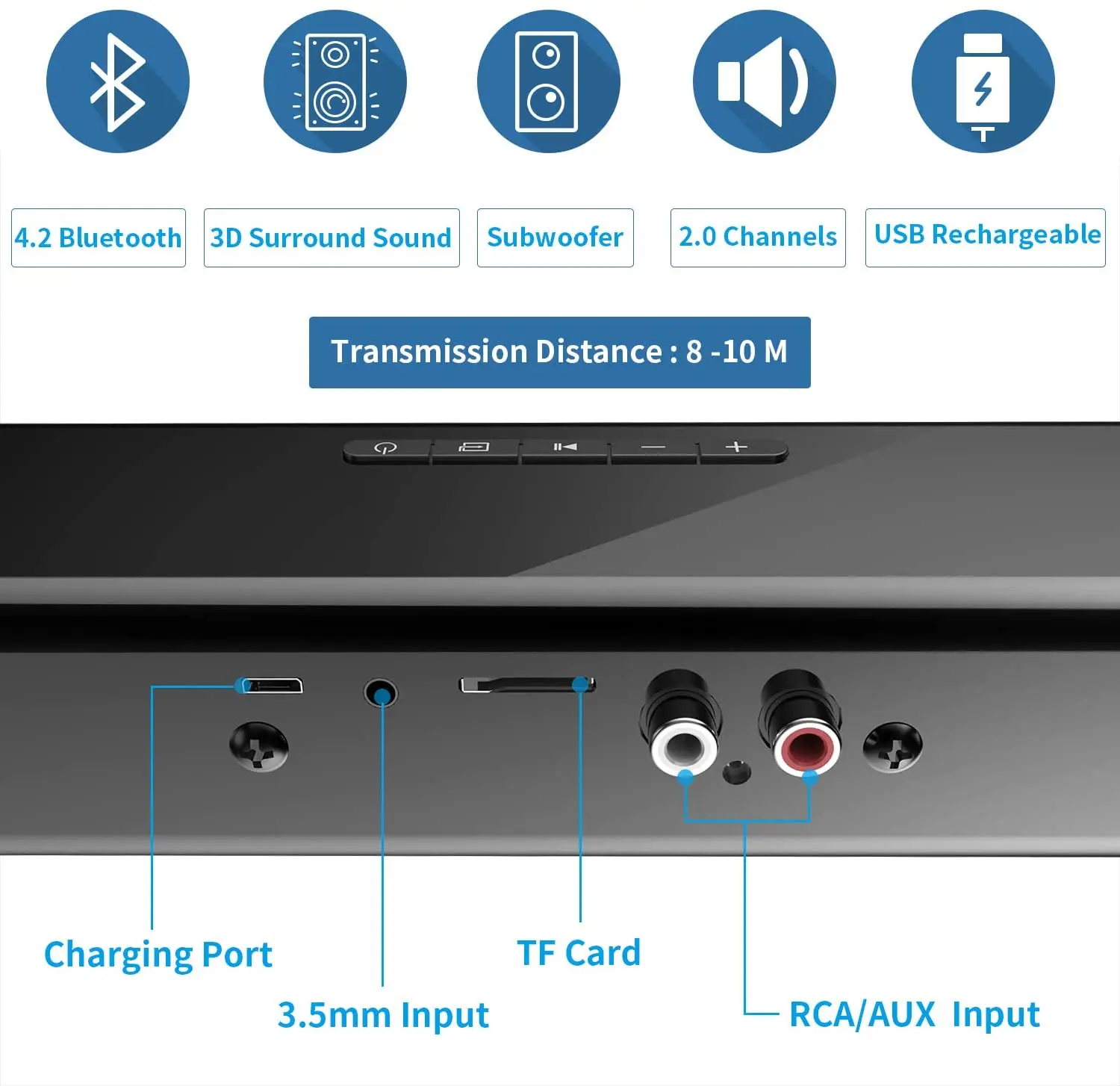 20 Вт Bluetooth Саундбар проводной и беспроводной динамик стерео s Hifi домашний