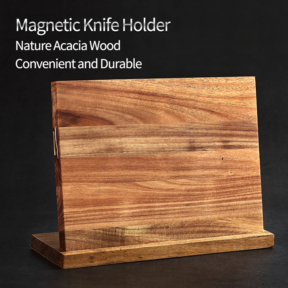 XINZUO-soporte magnético de madera de Acacia para cuchillos, bloque de almacenamiento, organizador de alta calidad para juego de cuchillos