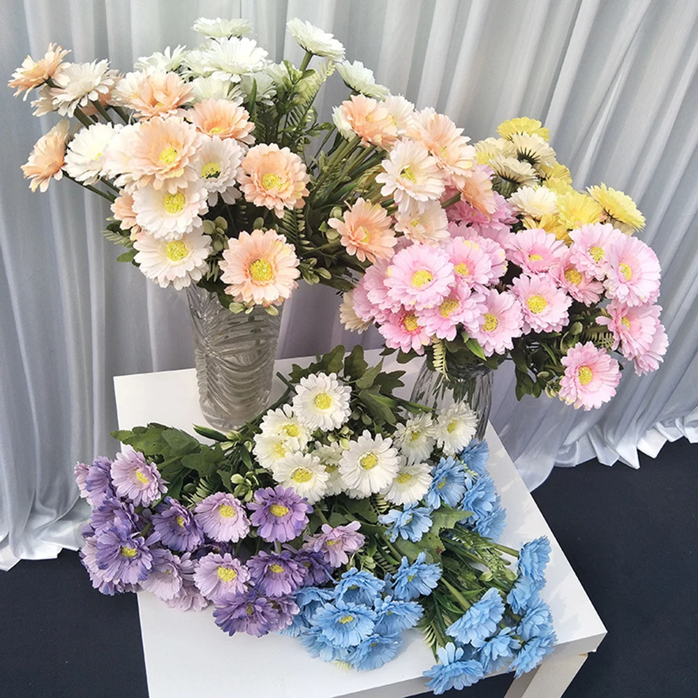 Искусственные хризантемы из нетканого материала 40 см букет для украшения дома