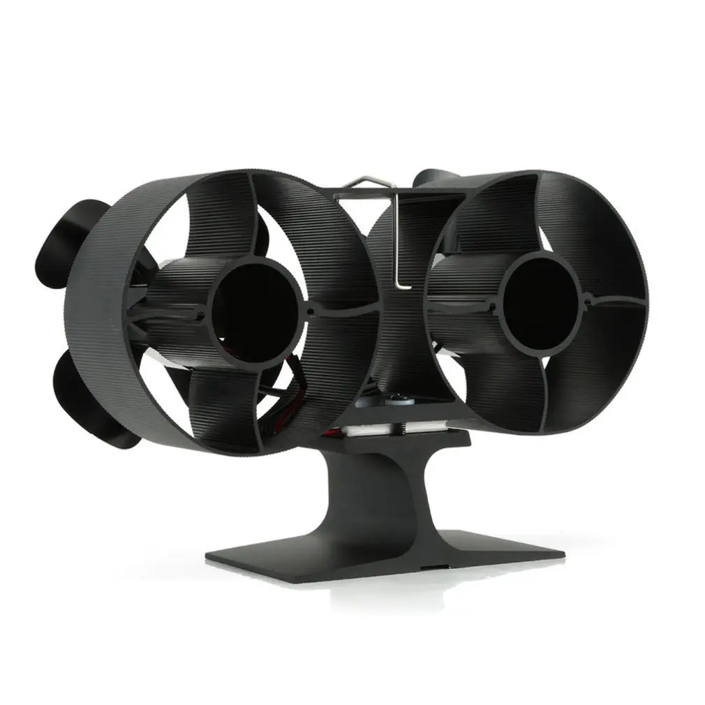 Dual Head 8 Blades Powered Stove Fan Aluminium Silent Eco-Friendly For Wood Log Burner Fireplace | Инструменты