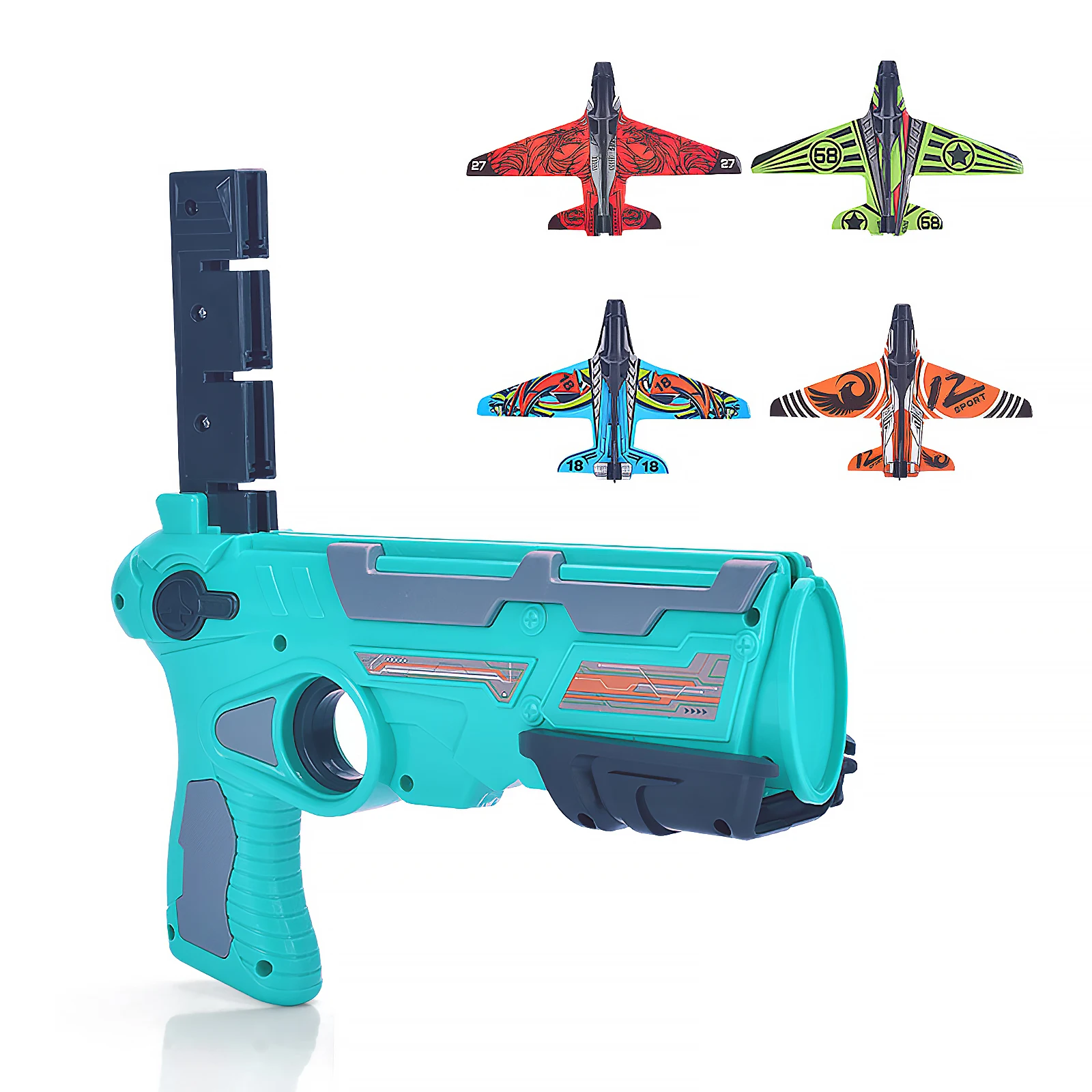 

Sky Bubble Catapult Plane Toy Airplane One-Click Ejection Model Foam Airplane With 4Pcs Glider Airplane Launcheroutdoor for Gift
