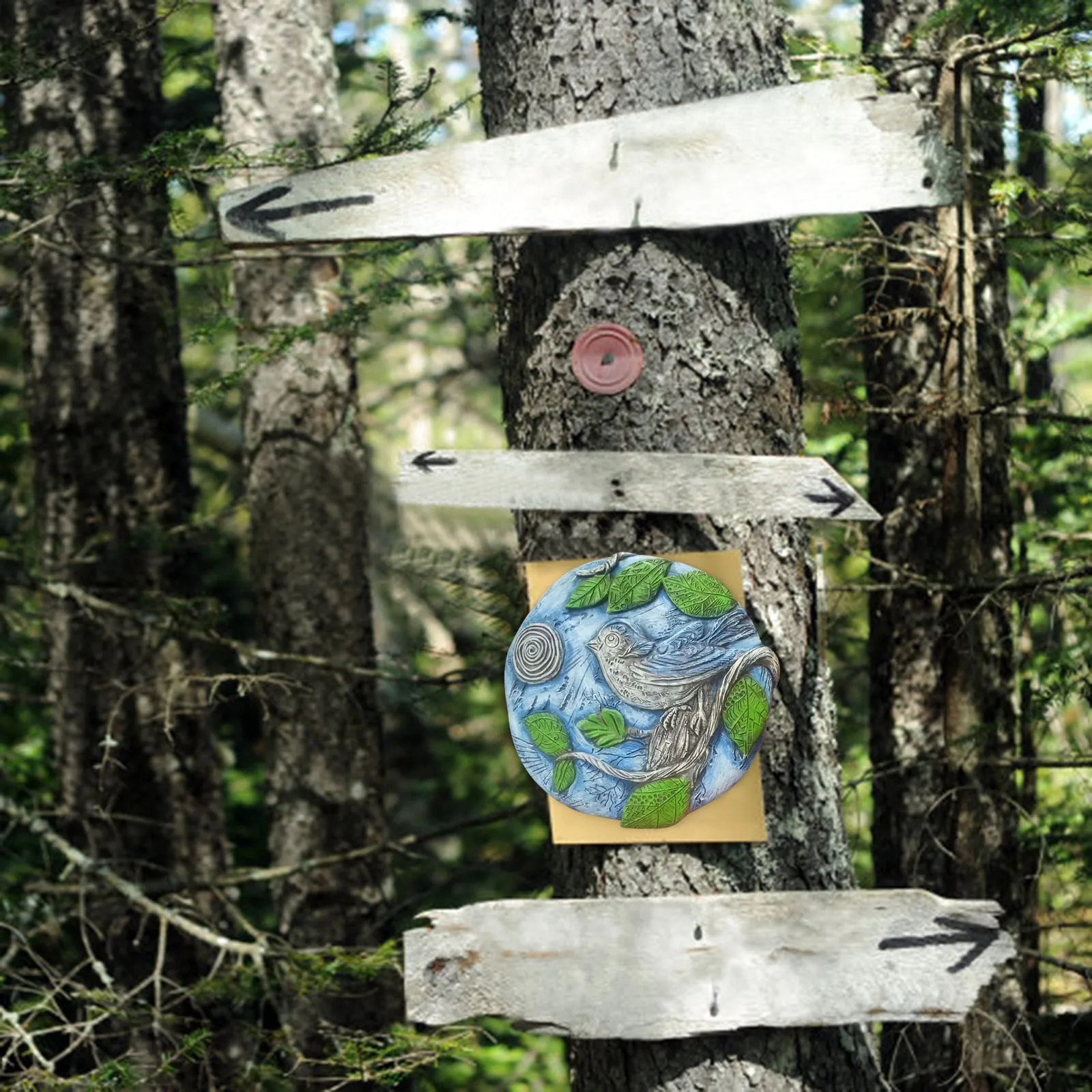 Садовая скульптура синие птицы натуральная литые камни садовые художественные