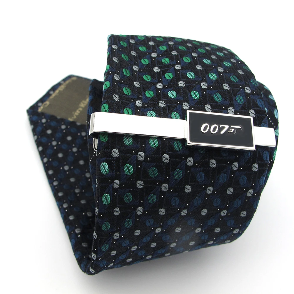 Супергерои дизайн 007 James Bond Зажимы для галстука для мужчин качество латунь материал черный цвет значки в виде галстука оптом и в розницу