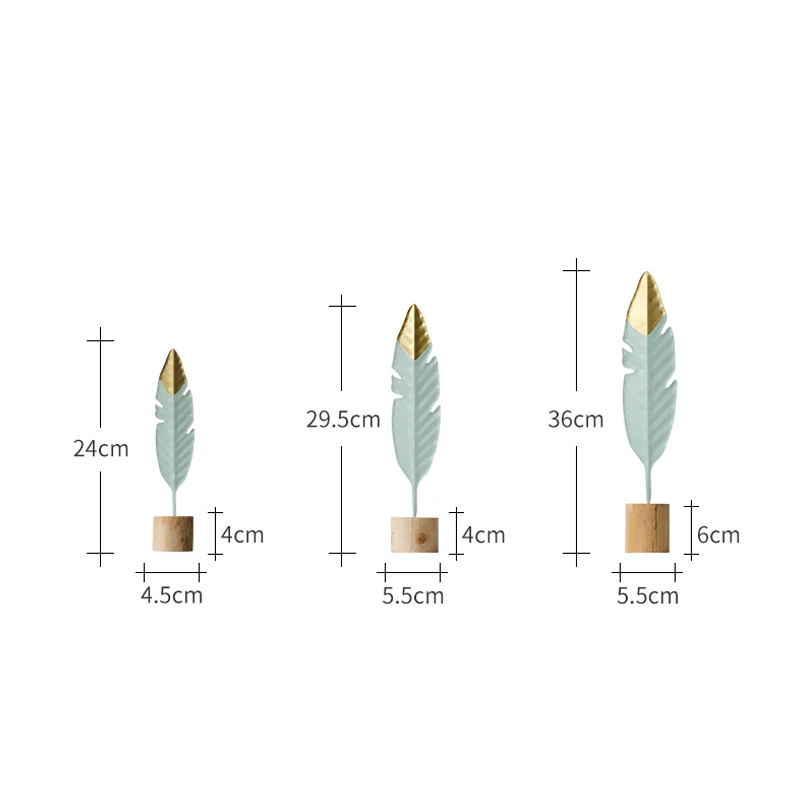 

Nordic Feather Wooden Decorations Creative Office Bookroom Desktop Decor Miniature Figurines Home Decoration Accessories Birthda