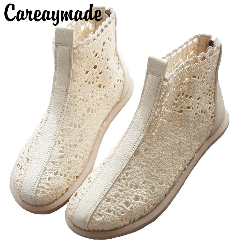 

Careaymade-Artistic cool boots simple sandals hollow soft sole casual shoes college style small white shoes women's shoes