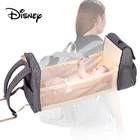 Модная сумка Disney для мамы, вместительная сумка для подгузников, рюкзак для детской кровати, водонепроницаемая сумка для детской коляски, многофункциональная сумка для детских подгузников