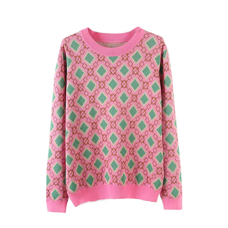 

2020 New Fashion Vintage Sweet Autumn Winter Knit Sweater Women Long-Sleeve O Neck Ladies Pullovers Casual Pull Femme