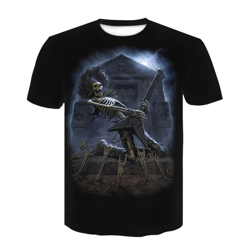 

Футболка мужская с 3D-принтом черепа, Удобная Повседневная дышащая, с коротким рукавом, в стиле ретро, лето