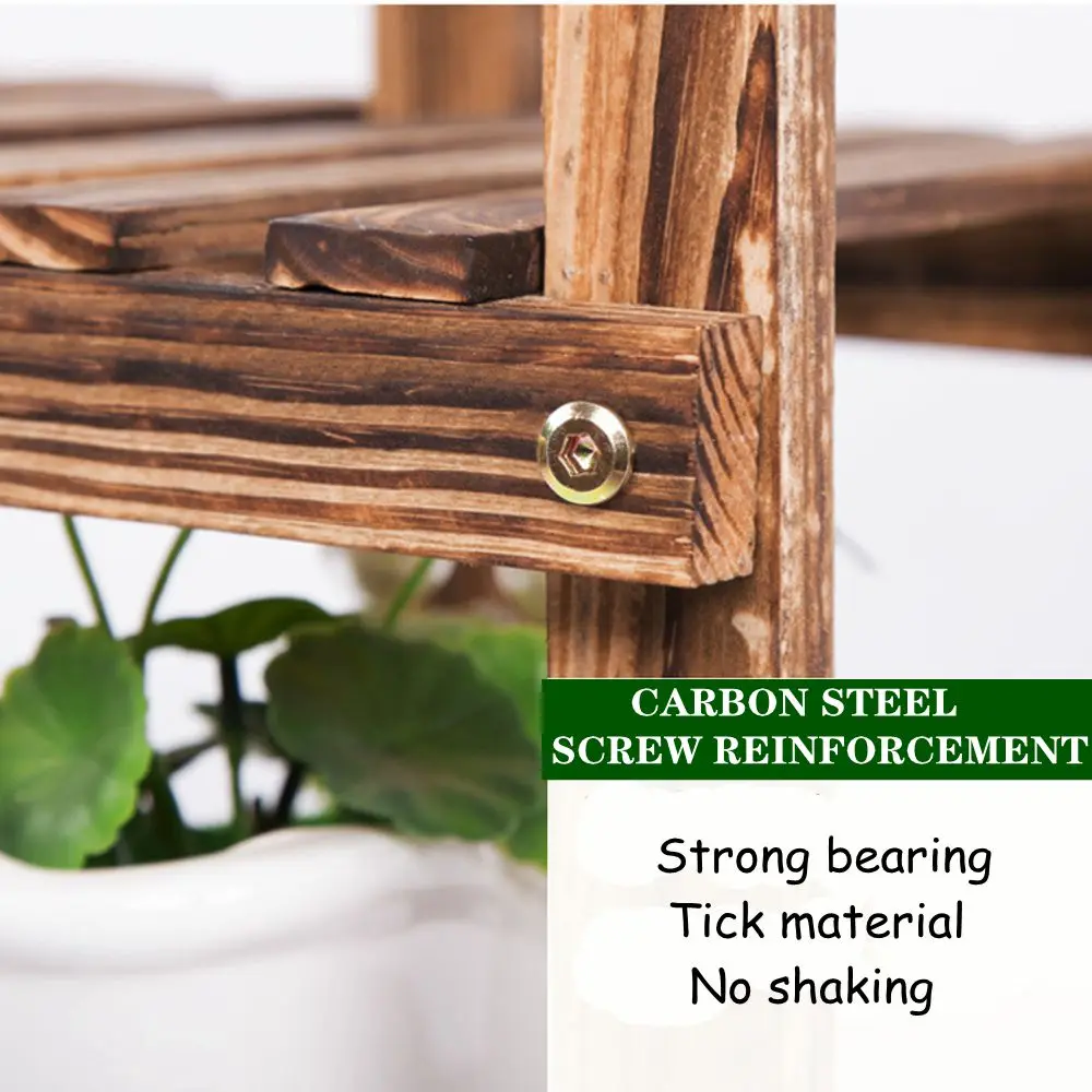 

4 Tiers Wooden Bookshelf 97x25x132cm Plant Rack Display Shelf Home Office Indoor Outdoor Yard Garden Patio Balcony Flower Stands