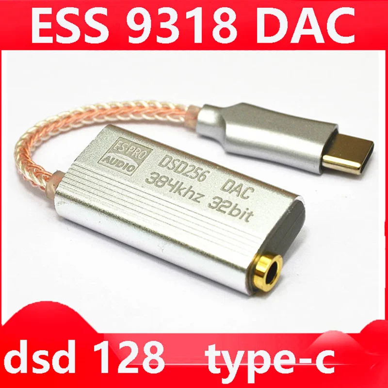 

For Iphone IOS Headphone Amplifier HiFi Decoding USB Type-C To 3.5MM Adapter DAC Portable Audio Out type c 9318 type-c