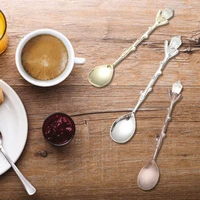 3d pattern creative design zine alloy vintage coffee spoon for kitchen
