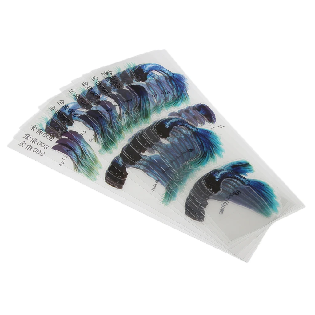 10 шт пластиковые материалы золотые наклейки с дизайном рыбы самоклеющиеся