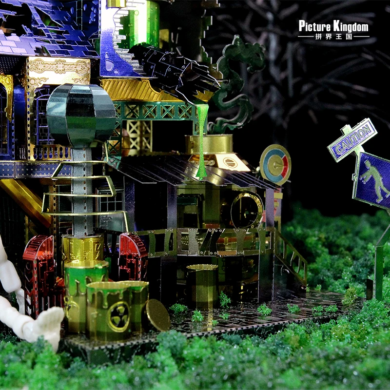 Picture Kingdom 3D Metal Nano Puzzle House of Frankenstein Model Kits PJ-218 DIY Laser Cut Assemble Jigsaw Toys | Игрушки и хобби