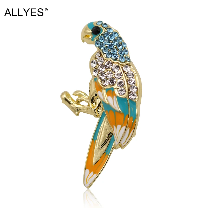 ALLYES милые эмалевые красочные броши в виде попугая для женщин Модный дизайн брошь