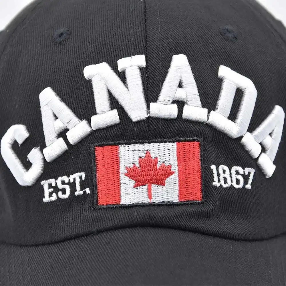 Men Baseball cap Canadian design Cotton Flag Embroidery Of Canada adjustable for men and women blue green Yellow brown | Аксессуары для