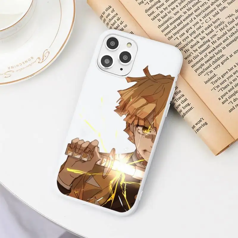 

Kamado Nezuko Kimetsu No Yaiba Demon Slayer Phone Case Candy Color White for iPhone 11 pro XS MAX 8 7 6 6S Plus X 5S SE 2020 XR