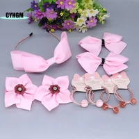 wholesale fashion hair ties set pink big hair clip elastic hair band girls hair rubber band hair accessories for women k06 2