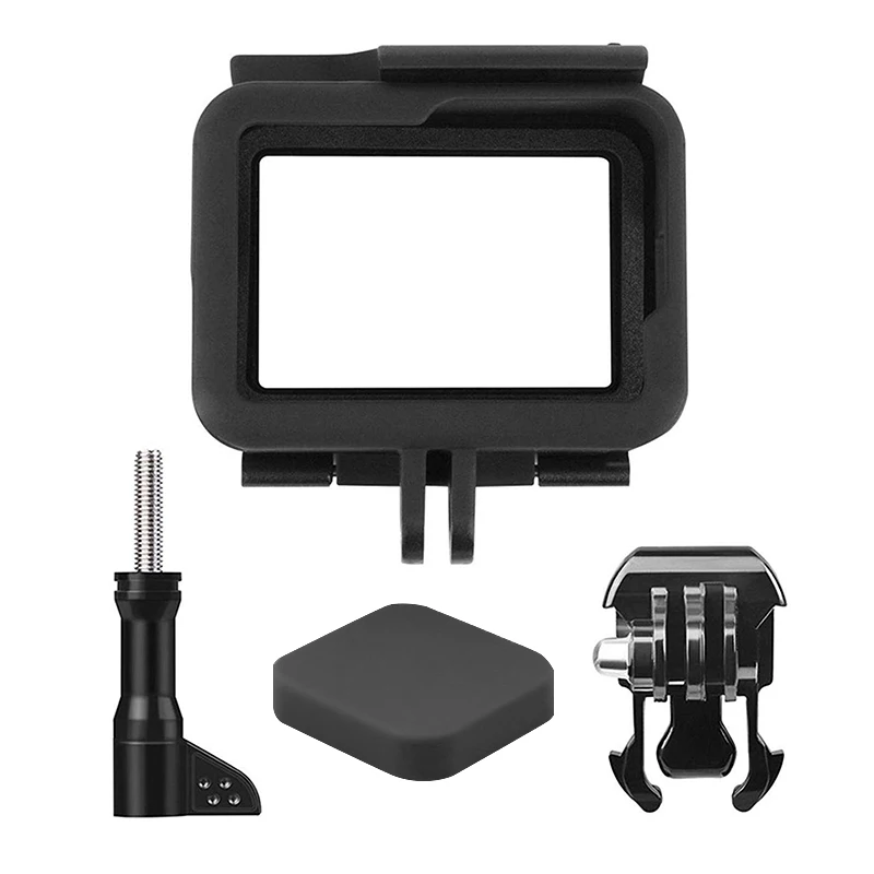 Черный цвет Для Go Pro аксессуар защитная рамка чехол Корпус клетка ж/крышка объектива Крышка для GoPro Hero 5 6 7 черная Экшн-камера - Цвет: Черный цвет