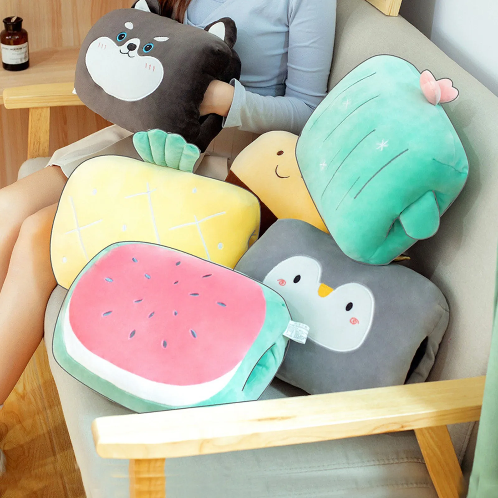 

Kawaii Animals & Fruits Plushie Doll Creative Adults juguetes Cute Soft Stuffed Dolls Home Decor Pillow Plush Toys for Kids