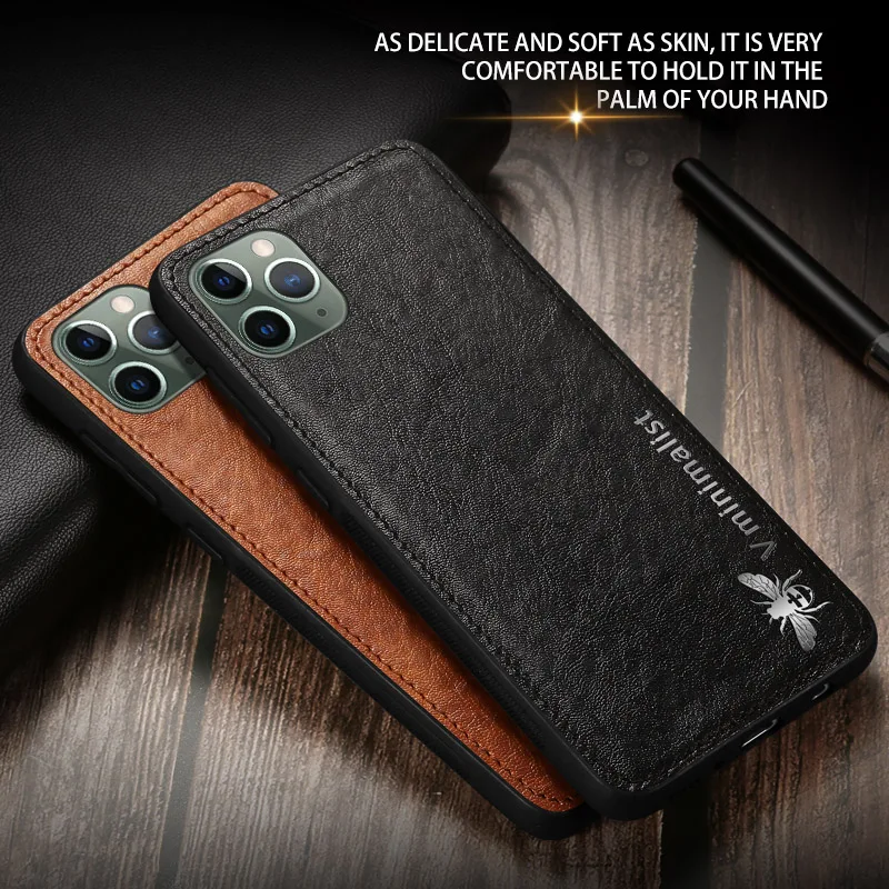 Чехол для iPhone 11 Pro Max роскошный Винтажный чехол из искусственной кожи X XS XR 7 8 6 6s Plus