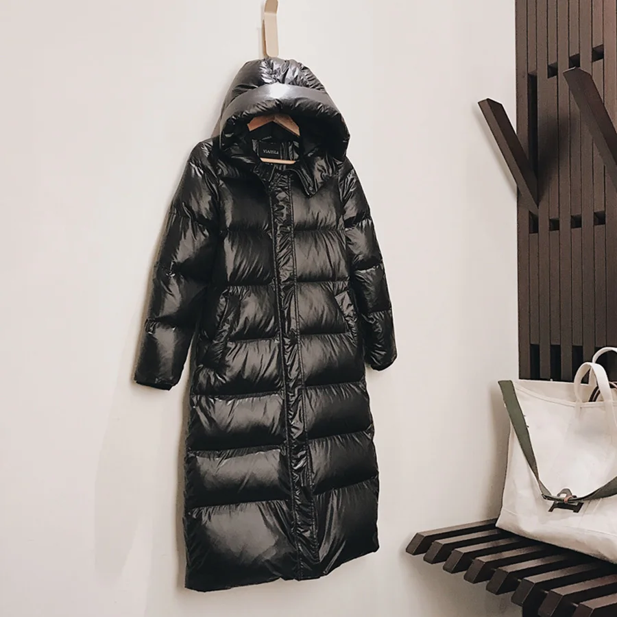 

2020 Winter Women Jacket Long Down Fashion Coat Loose Thick Warm Hooded Duck Down Jacket Women Casual Plus Size Overcoat