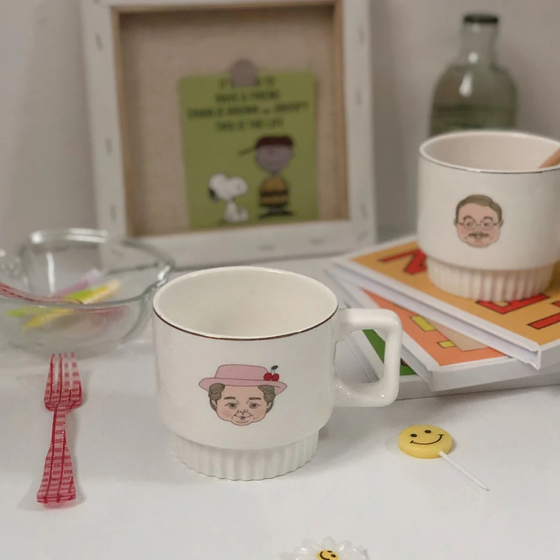 Корейский Пара керамических кружек Cutelife чашка для молока кофе сока