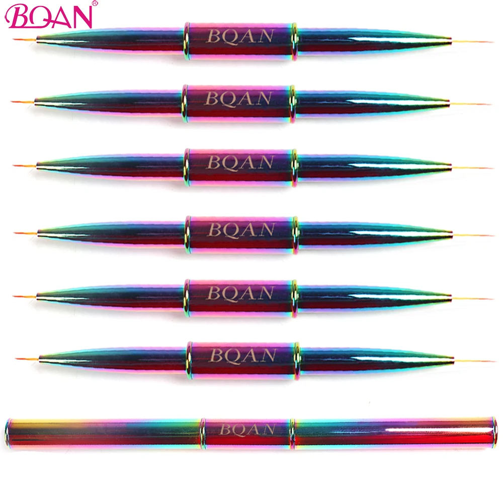 

BQAN 6Pcs/Set Nail Art Brush Nail Art UV Gel Drawing Liner Flower Brush Double Head Crystal UV Gel Painting Manicure Tool
