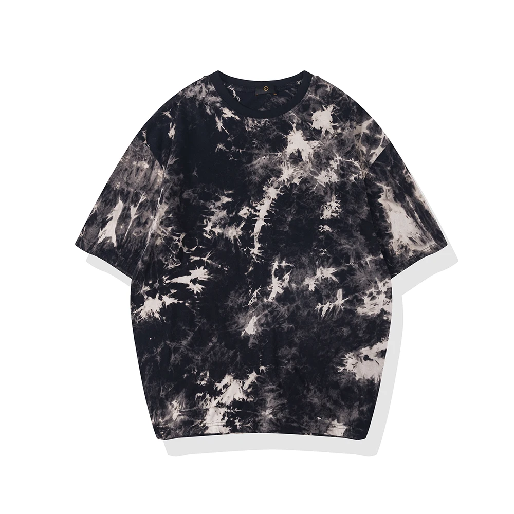 

New Harajuku Tie Dye T-shirt Men Cotton Tops Summer Kanye West Hip Hop Streetwear Black White Tshirt Cotton Tee Shirts