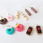 Корейские забавные серьги в форме еды для женщин и девушек милые индивидуальные подарки новогодние серьги ювелирные изделия серьги новогодние