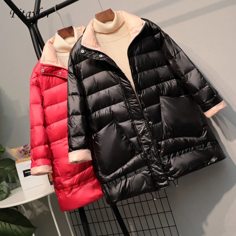 

Fitaylor 2020 Ultra Light White Duck Down Jacket New Winter Women Loose Down Coat Parkas Female Warm Parkas Snow Outwear