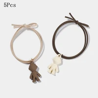 5pcs set astronaut rubber band elastic hair bands cute cartoon bear couple bracelet classmates friends friendship gift head rope