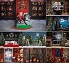 Фон для рождественских фотографий с изображением зимы дерево Санта Клаус подарок игрушечная Луна магазин камин белый снег фотографии фон для студийной фотосъемки и бутафория для фото