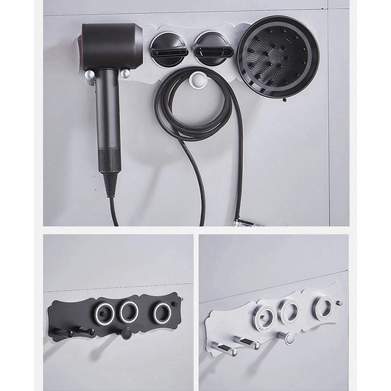 

Wall Mount Hair Dryer Holder Hair Curling Storage Rack for Airwrap Stand Rack for Dyson Hair Blow Dryer Bathroom