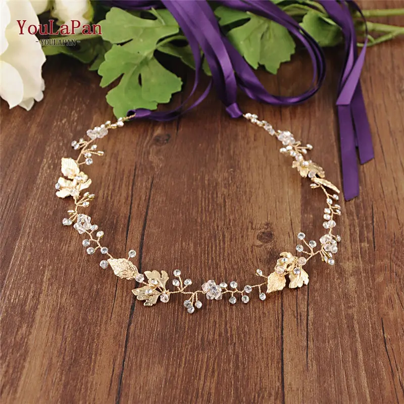 Purple ribbon YouLaPan SH122 ремешок для свадебного платья Золотые листья пояс невесты горный хрусталь ремень золотой пояс хрустальный свадебный пояс для вечернего платья - Цвет: Purple ribbon