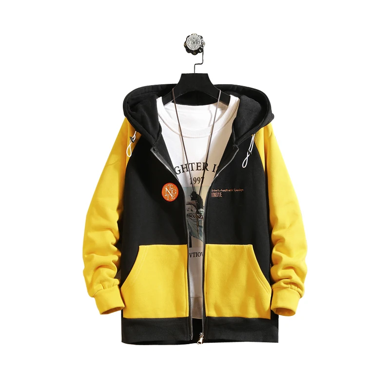 

UYUK19 New Winter Wear Original Embroidery Casual Loose Fashion Pull Hat Large Size Men's Hooded Jacket Hombre