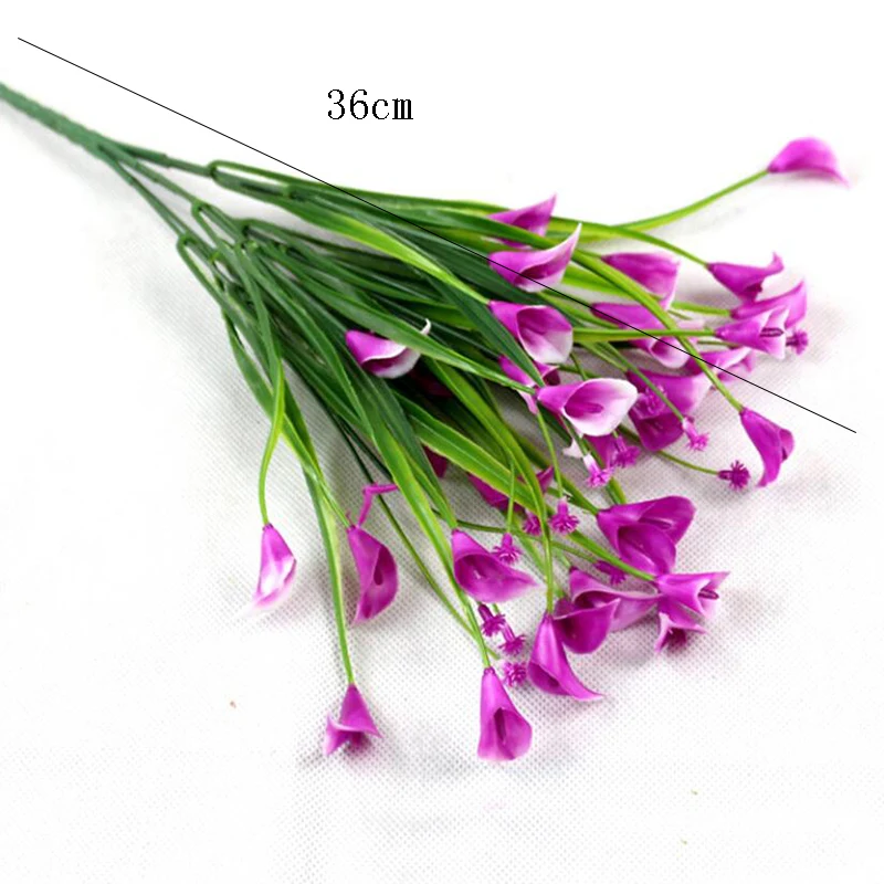 

Artificial Flower Calla Lily Plastic Plant Fake Flower Decor Plant For Wedding Home Decor Plant Simulation Flower Green Grass