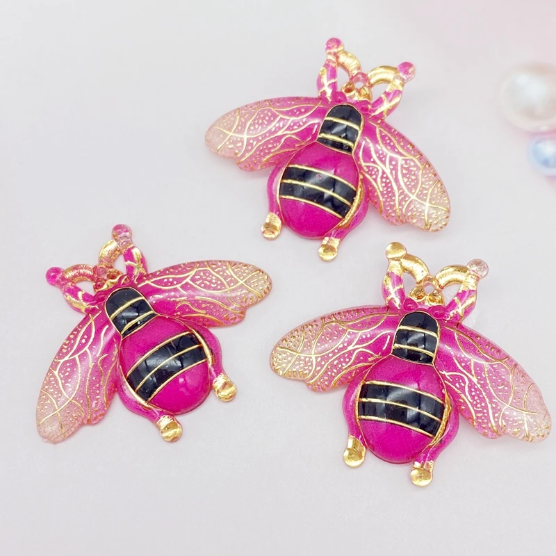 Новинка 10 шт. акриловые бусины в виде пчелы с плоской задней частью скульптура