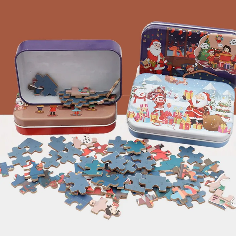 

Hot New 60 Pieces Wooden Puzzle Toys For Children Cartoon Wood Jigsaw Baby Educational Toy Kids Christmas Gift