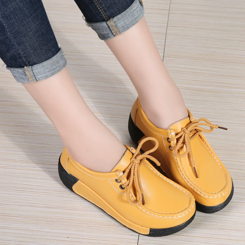 Женская обувь на плоской подошве со шнуровкой удобные лоферы женские дышащие
