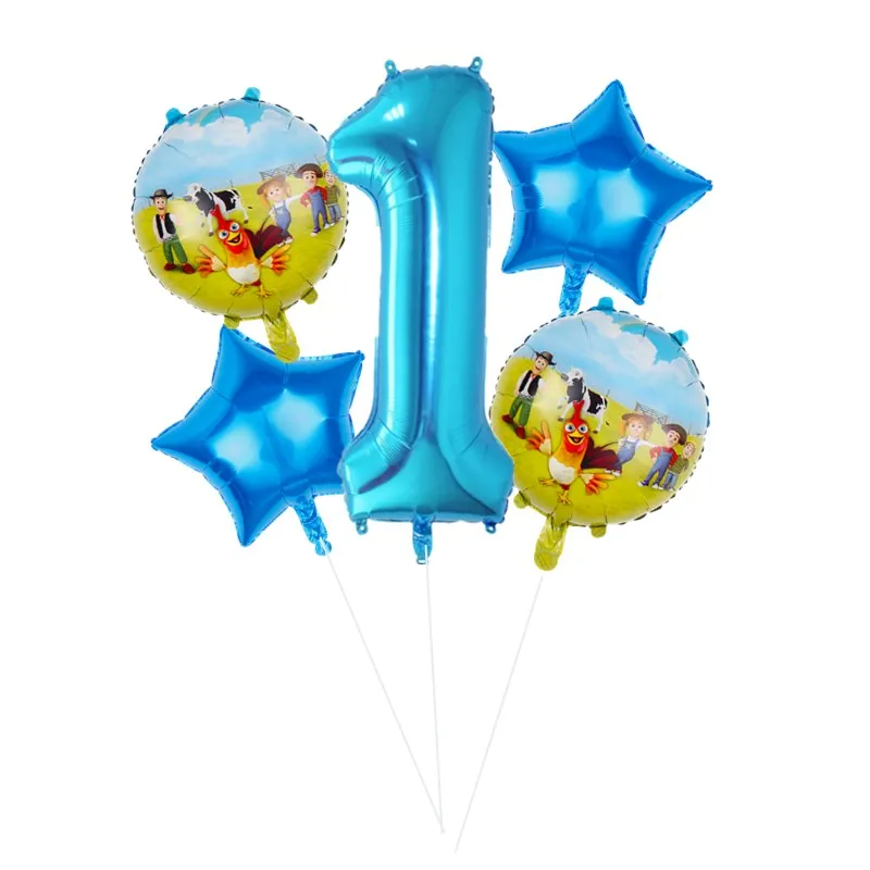 Новинка, 5 шт./лот, воздушный шар с животными на ферме, 30 дюймов, воздушный шар с цифрами, для детей, для первого дня рождения, для вечеринки, украшения, Globos, игрушки для детей, для фермы, вечерние - Цвет: as picture