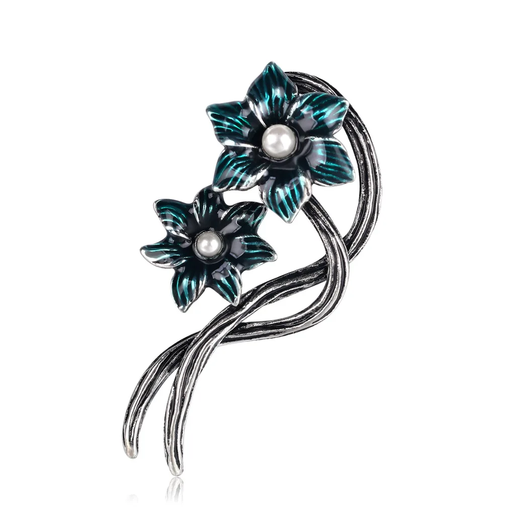 Ювелирные изделия 3D Винтажная брошь горный хрусталь 2019 Броши синий цветок для