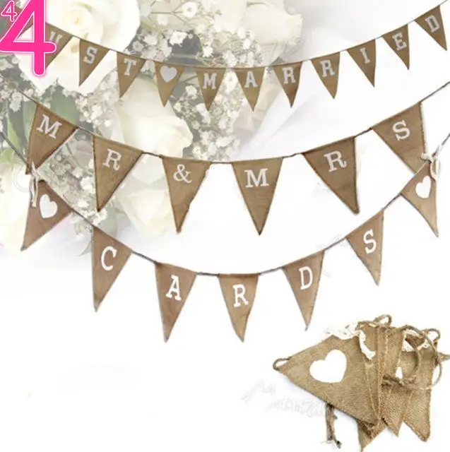 

Hessian Bunting Banner Rustic Party Decoration 4