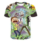 Летняя повседневная мужская футболка с 3d принтом Рик, футболка с коротким рукавом в стиле хип-хоп, уличная одежда, футболка в стиле аниме Харадзюку