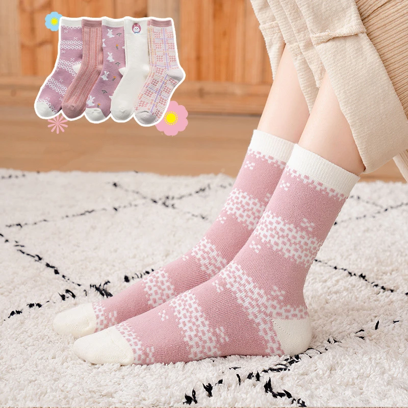 

Модные женские хлопковые носки Ins, носки средней длины в стиле ретро, осенне-зимние мужские носки, модные носки для девочек, Прямая поставка