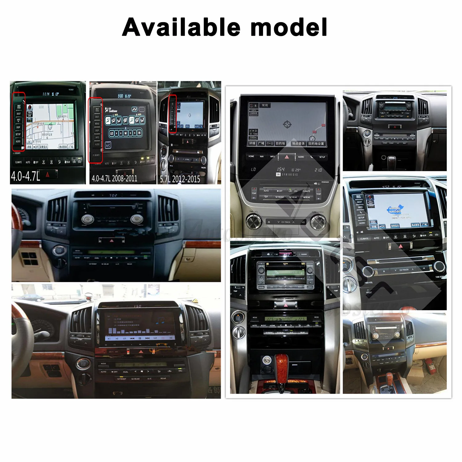Aotsr Tesla 16“ Vertical screen Android 8.1 Car DVD Multimedia player GPS Navigation For Toyota Land Cruiser LC 200 2008
