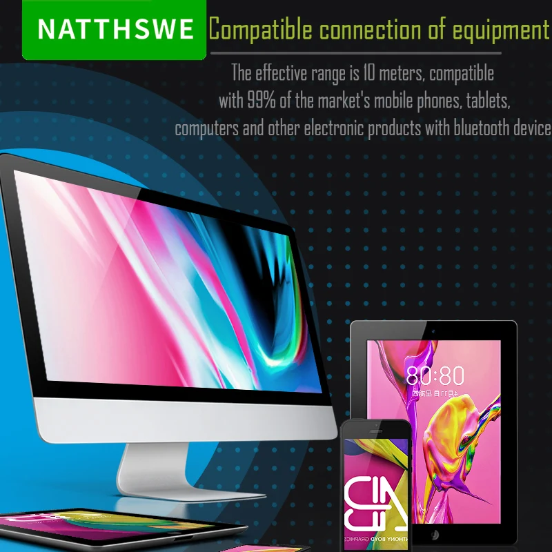 NATTHSWE блики трещина Bluetooth динамик мини портативный светодиодный сабвуфер U диск