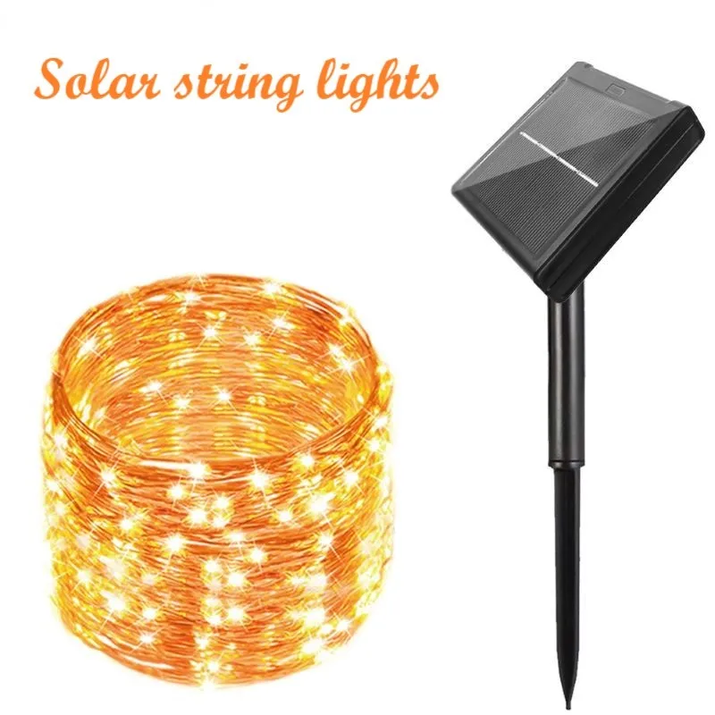 

Рождественская гирлянда на солнечной батарее, уличное свадебное украшение, украшение для внутреннего дворика, Уличные светодиодные огни, р...