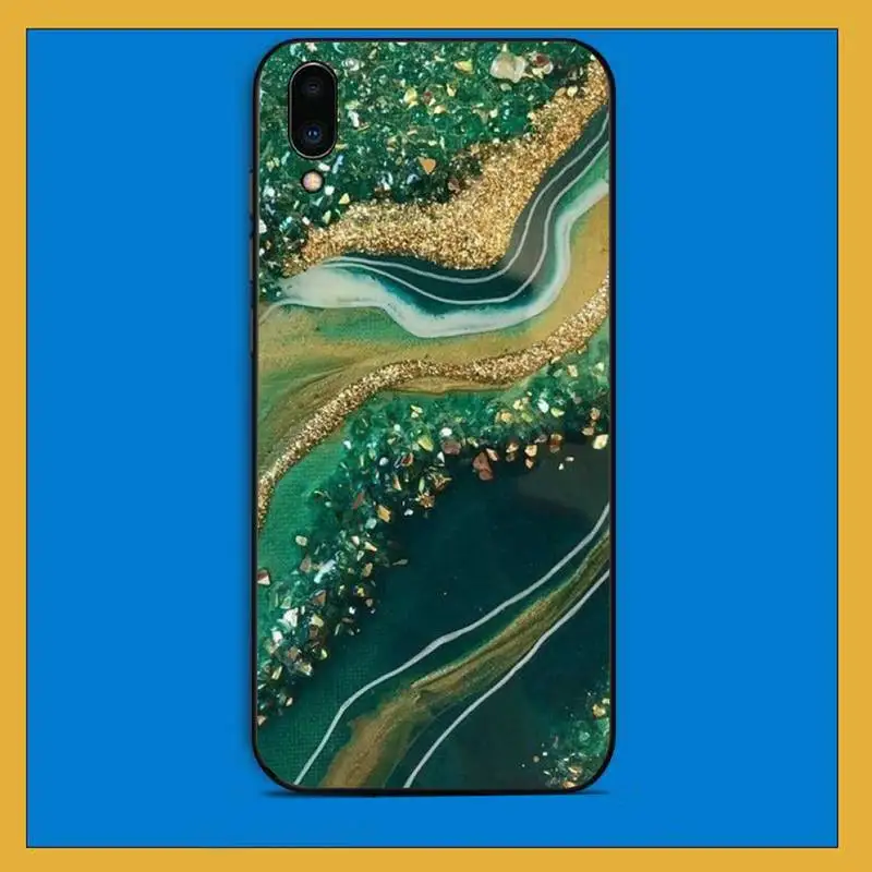 TOPLBPCS обои из зеленого гранита окрашенные фотообои для Vivo Y91C 31 53 19 11 17 81 55 66 69 71 V11 i 9 7